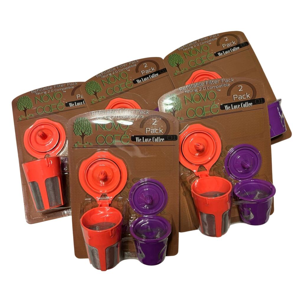 Novo Cafe Reusable Keurig Coffee Filters Lot of 5 Packs